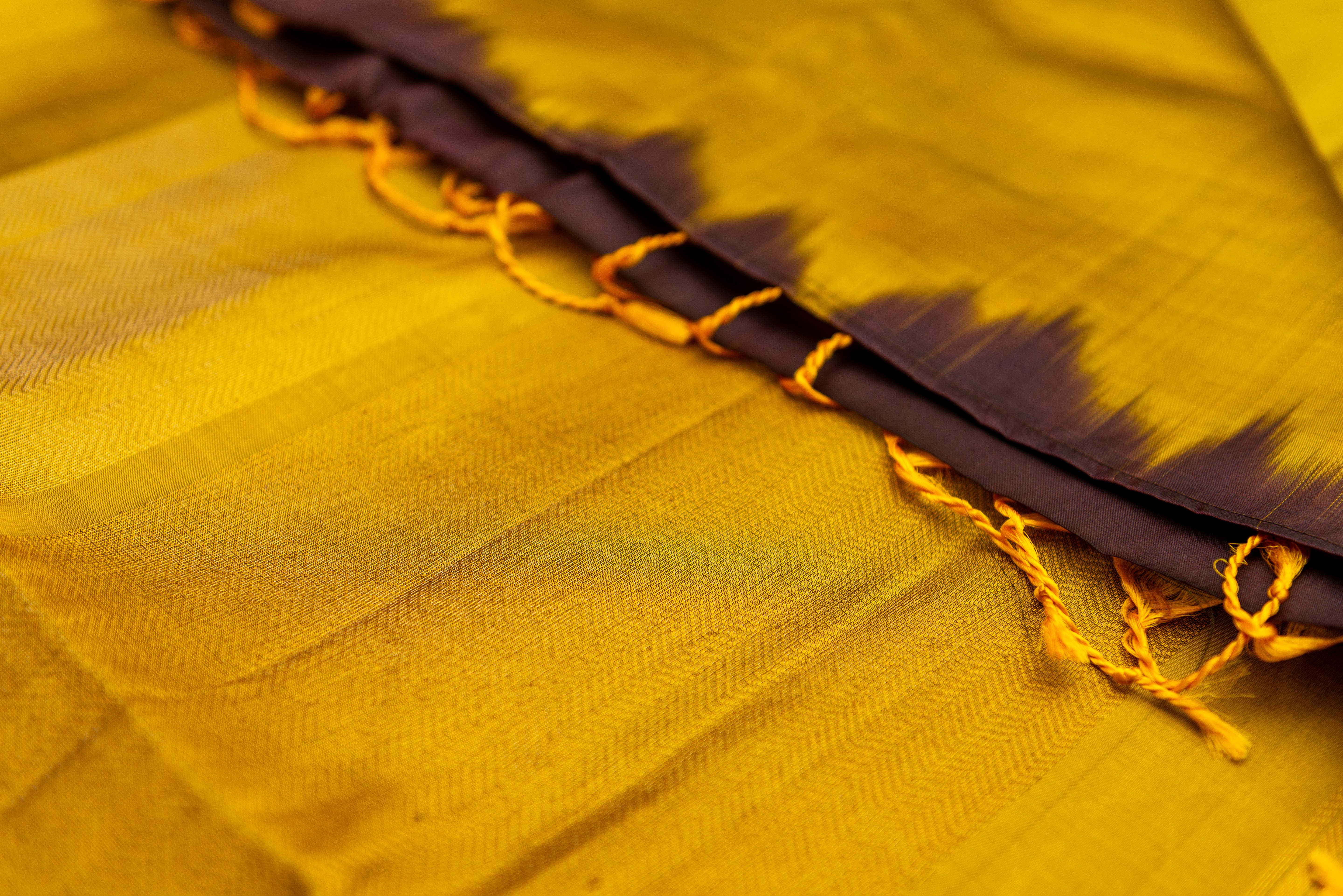 Olive Green Pure Soft Silk Saree with Temple Border