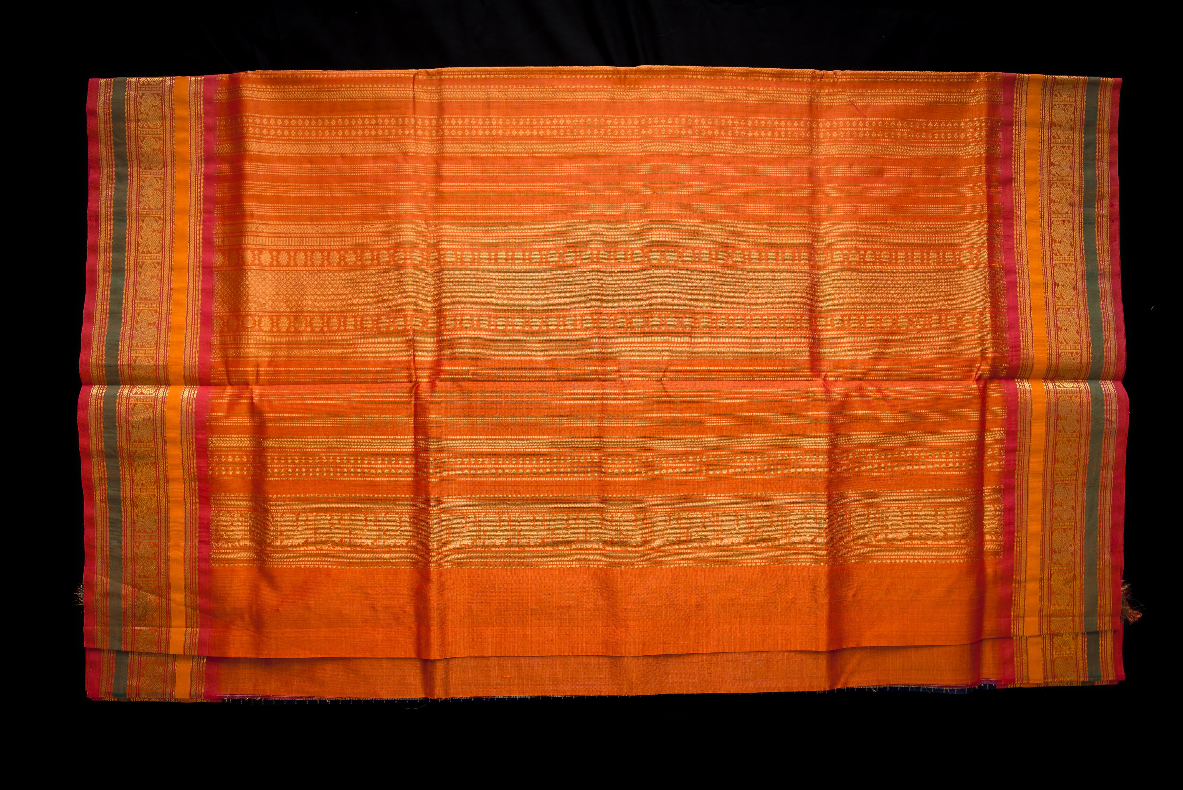 Handwoven Royal Blue Checkered Silk Cotton Saree