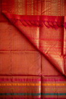 Handwoven Royal Blue Checkered Silk Cotton Saree