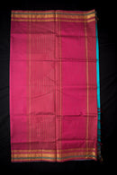 Vibrant Maroon and Teal Handwoven Silk Cotton Saree