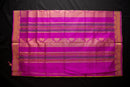 Bright Olive Green Handwoven Silk Cotton Saree with Magenta Pallu