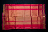 Classic Handwoven Cream and Red Silk Cotton Saree