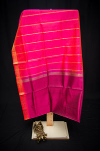 Eggplant Purple Handloom Silk Cotton Saree