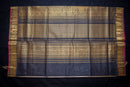 Elegant Cream Silk Cotton Saree with a Black and Gold Zari Pallu