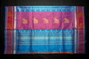 Fanta Orange Silk Cotton Saree with Blue and Purple Pallu