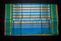 Luminous Golden-Yellow Silk Cotton Saree with a Peacock Pallu