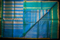 Luminous Golden-Yellow Silk Cotton Saree with a Peacock Pallu