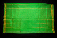 Ombre Green and Lilac Handwoven Silk Cotton Saree