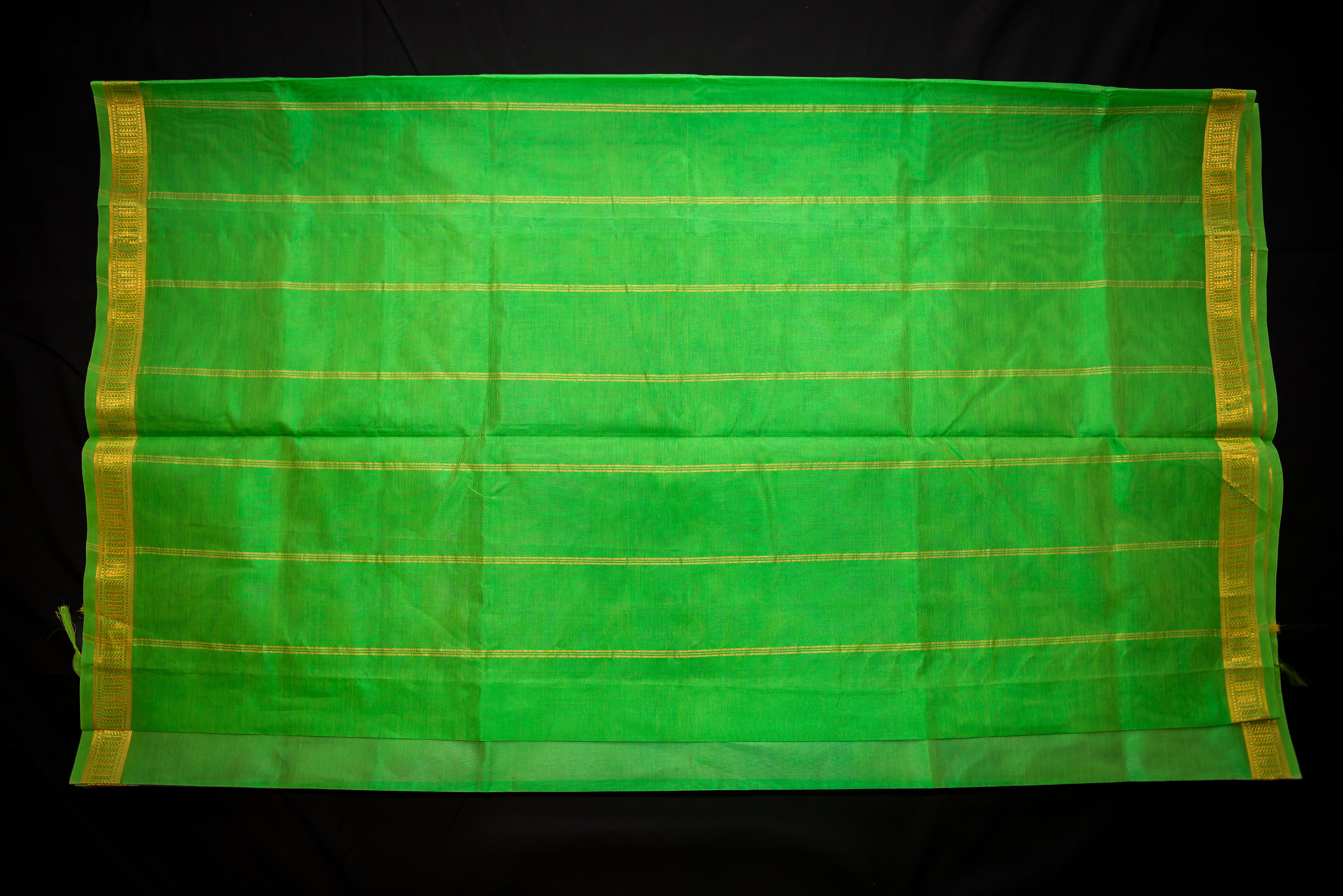 Ombre Green and Lilac Handwoven Silk Cotton Saree