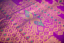 Green and Purple Handwoven Silk Cotton Saree