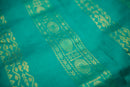 Hot Pink and Teal Handwoven Silk Cotton Saree