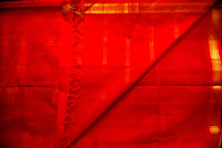 Deep Purple Silk Cotton Saree with a Bright Red Pallu