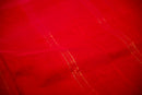 Eggplant Purple Silk Cotton Saree with Contrasting Red Pallu