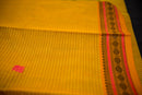 Vibrant Yellow Kanchi Cotton Threadwork Saree