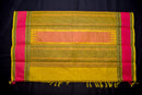 Yellow Kanchi Cotton Threadwork Saree with Black and Pink  Pallu