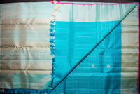 Lustrous Blue Pure Handwoven Silk Saree