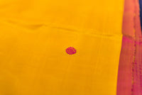 Sunny Yellow Pure Threadwork Silk Saree with Fuchsia buttas