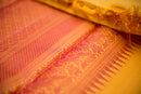 Auspicious Golden-Yellow Threadwork Pure Silk Saree