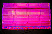 Electrifying Pink Pure Silk Saree with Contrast Purple Pallu