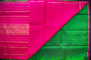 Vibrant Green and Hot Pink Pure Silk Saree
