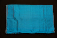 Luminous Azure Blue Silk Cotton Saree with Zari Motifs