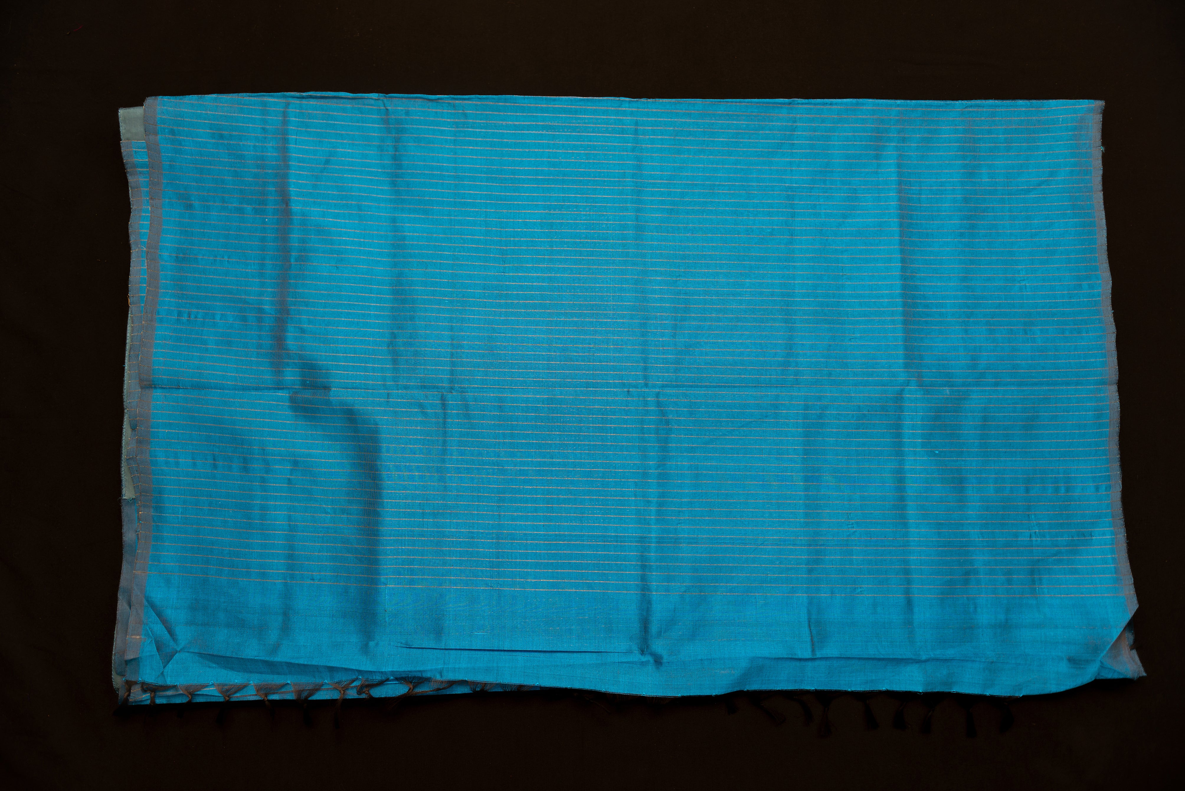 Luminous Azure Blue Silk Cotton Saree with Zari Motifs