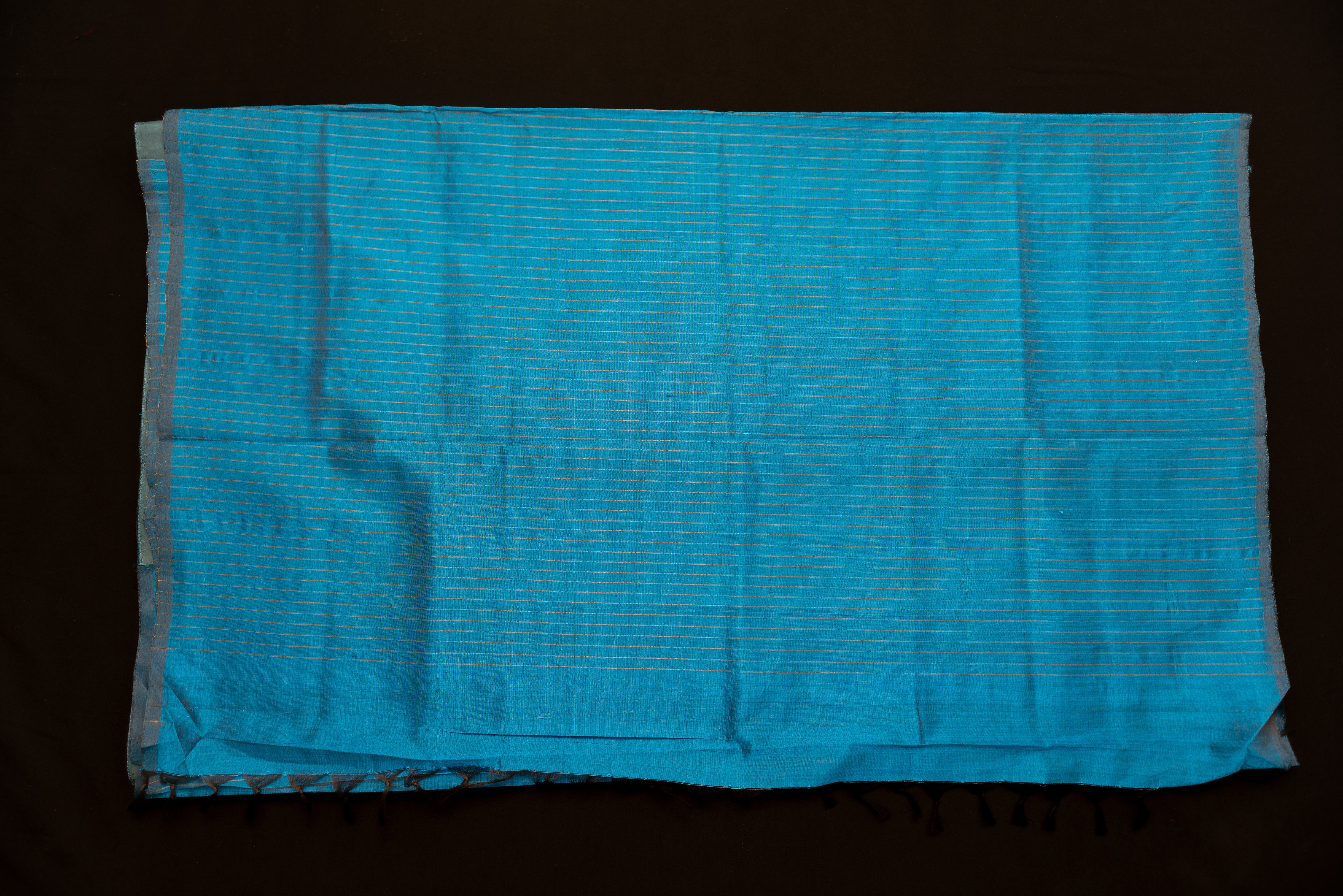 Luminous Azure Blue Silk Cotton Saree with Zari Motifs