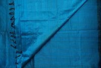 Luminous Azure Blue Silk Cotton Saree with Zari Motifs