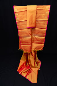Luminous Simha Color (Ombre Orange) Pure Silk Saree