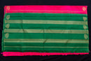 Dazzling Hot Pink and Emerald Green Pure Silk Saree