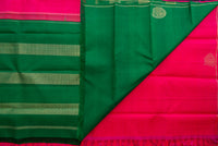 Dazzling Hot Pink and Emerald Green Pure Silk Saree