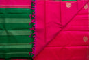 Dazzling Hot Pink and Emerald Green Pure Silk Saree