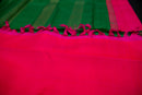 Dazzling Hot Pink and Emerald Green Pure Silk Saree