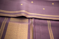 Luxurious Deep Plum Pure Silk Saree with Gold Zari Pallu