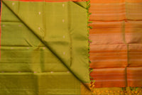 Dual-Tone Green Pure Silk Saree with a Simha Color Pallu