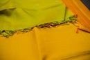 Dual-Tone Green Pure Silk Saree with a Simha Color Pallu