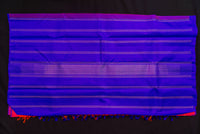 Striking Hot Pink Handloom Silk Saree with Royal Blue Pallu