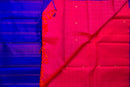 Striking Hot Pink Handloom Silk Saree with Royal Blue Pallu