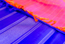 Striking Hot Pink Handloom Silk Saree with Royal Blue Pallu