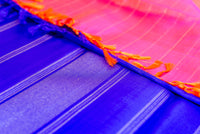 Striking Hot Pink Handloom Silk Saree with Royal Blue Pallu