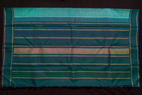 Aqua Pure Handloom Silk Saree with a Teal Pallu