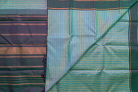 Aqua Pure Handloom Silk Saree with a Teal Pallu