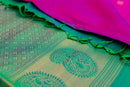 Dual-Tone Pink-Purple Soft Silk Saree with a Brocade Green Blue-Pallu