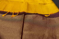 Olive Green Pure Soft Silk Saree with Temple Border