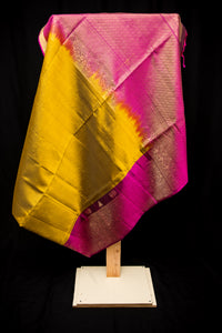 Luxurious Olive Green Soft Silk Saree with Maroon Zari Pallu
