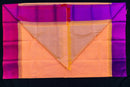 Vibrant Peach Silk Cotton Saree with Ganga Jamuna Border
