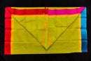 Electric Green Veldhaari Silk Cotton Saree with Ganga-Jamuna Border