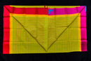 Electric Green Veldhaari Silk Cotton Saree with Ganga-Jamuna Border