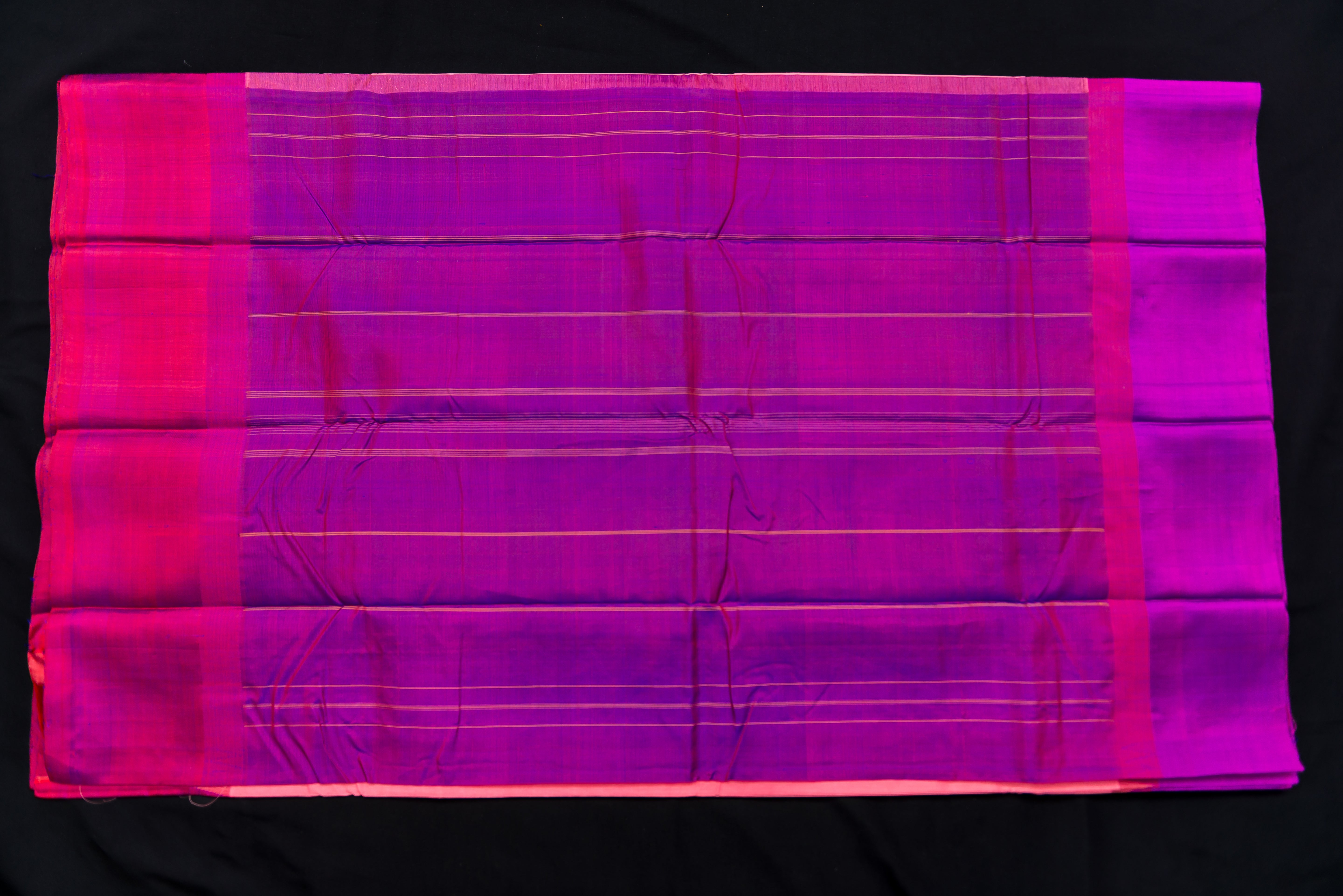 Vibrant Baby Pink Silk Cotton Saree with Ganga Jamuna Border