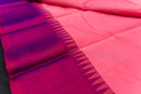 Vibrant Baby Pink Silk Cotton Saree with Ganga Jamuna Border